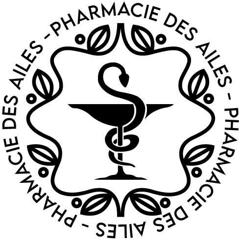 Logo pharmacie des ailes Logo Giropharm Blanc